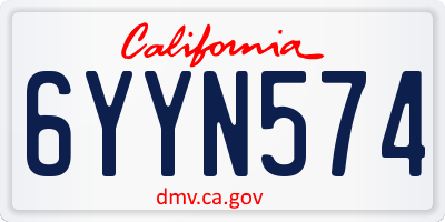 CA license plate 6YYN574