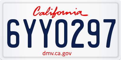 CA license plate 6YYO297