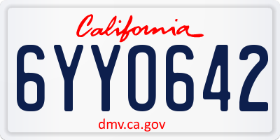 CA license plate 6YYO642