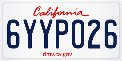 CA license plate 6YYP026