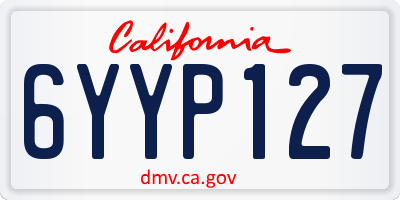 CA license plate 6YYP127
