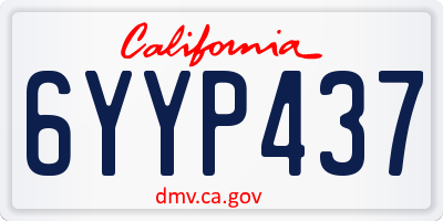 CA license plate 6YYP437