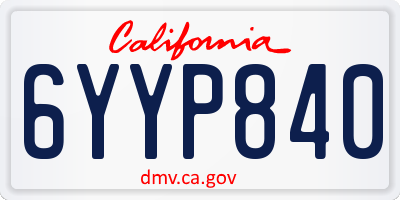 CA license plate 6YYP840
