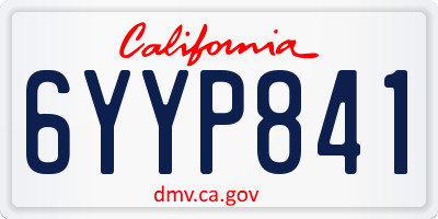 CA license plate 6YYP841