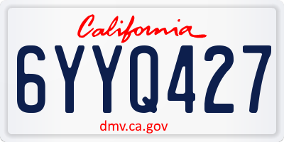 CA license plate 6YYQ427