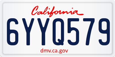 CA license plate 6YYQ579
