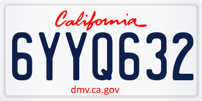 CA license plate 6YYQ632