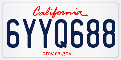 CA license plate 6YYQ688