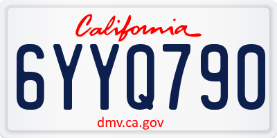 CA license plate 6YYQ790
