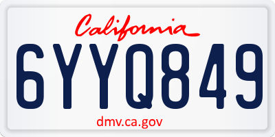 CA license plate 6YYQ849