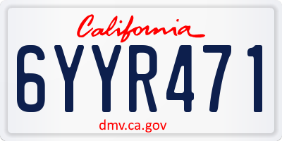 CA license plate 6YYR471