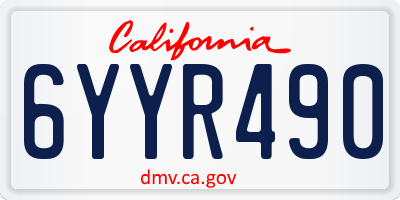 CA license plate 6YYR490
