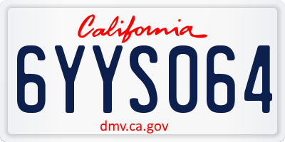 CA license plate 6YYS064