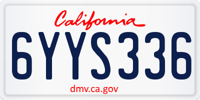 CA license plate 6YYS336