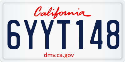 CA license plate 6YYT148
