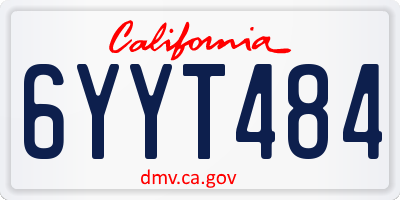 CA license plate 6YYT484