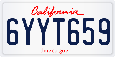 CA license plate 6YYT659