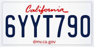 CA license plate 6YYT790