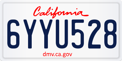 CA license plate 6YYU528