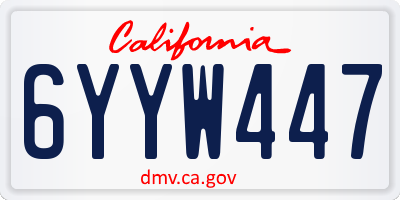 CA license plate 6YYW447