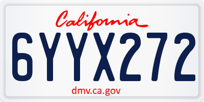 CA license plate 6YYX272