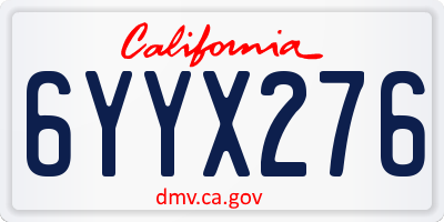 CA license plate 6YYX276