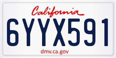 CA license plate 6YYX591
