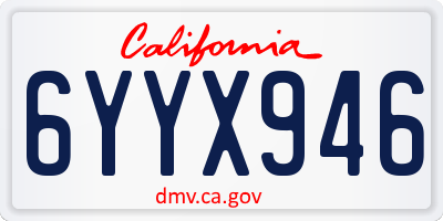 CA license plate 6YYX946