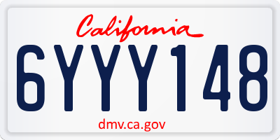 CA license plate 6YYY148