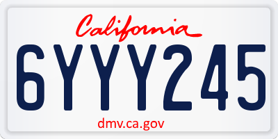 CA license plate 6YYY245