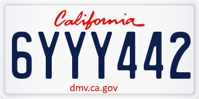CA license plate 6YYY442