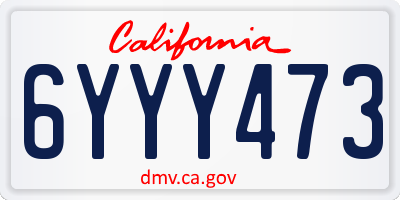 CA license plate 6YYY473
