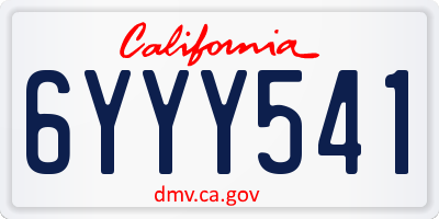 CA license plate 6YYY541