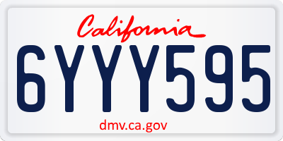 CA license plate 6YYY595