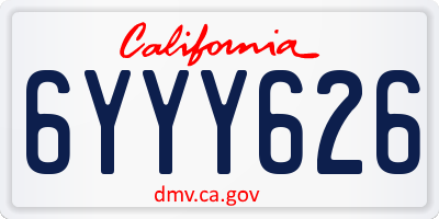 CA license plate 6YYY626