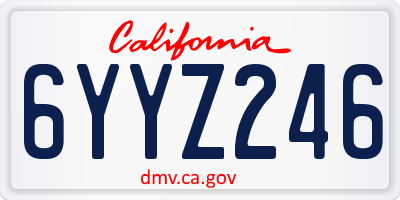 CA license plate 6YYZ246