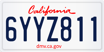 CA license plate 6YYZ811