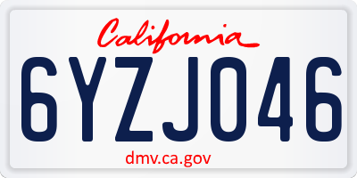 CA license plate 6YZJ046