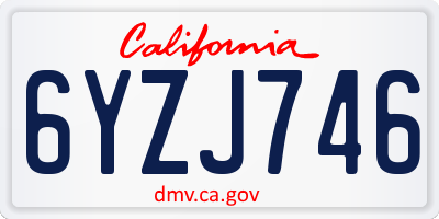 CA license plate 6YZJ746