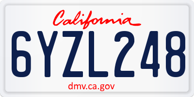CA license plate 6YZL248