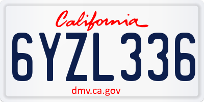 CA license plate 6YZL336