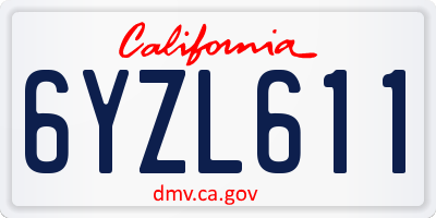 CA license plate 6YZL611