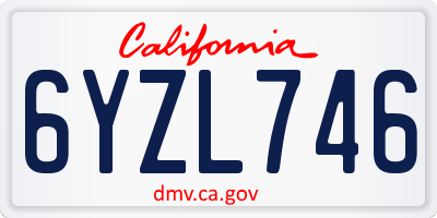 CA license plate 6YZL746