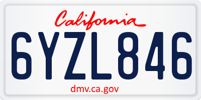 CA license plate 6YZL846