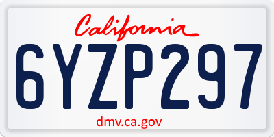 CA license plate 6YZP297