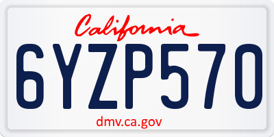CA license plate 6YZP570