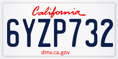 CA license plate 6YZP732