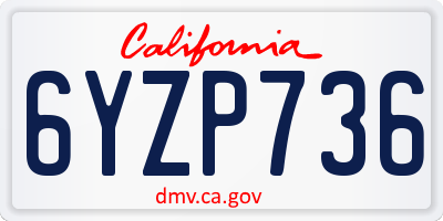 CA license plate 6YZP736