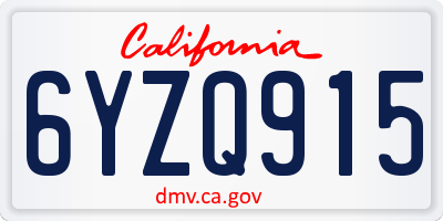 CA license plate 6YZQ915