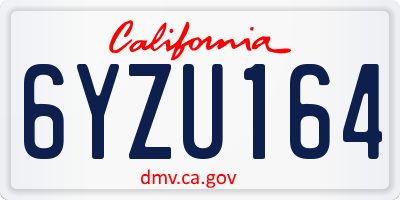 CA license plate 6YZU164